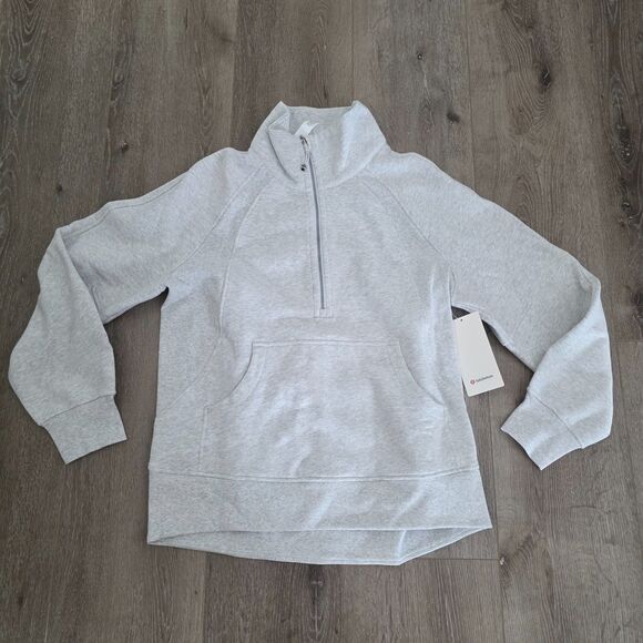 lululemon athletica Tops - NWT Lululemon Scuba Oversized Funnel Neck Half Zip Womens M/L Heather Gray